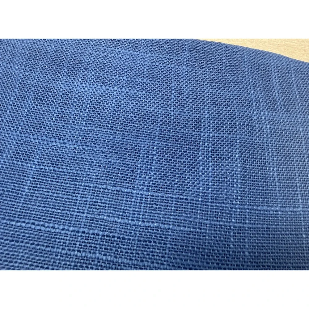 Linen Curtains 63 Inch Length 2 Panels for Living Room - Semi Sheer Drapes BLUE
